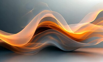 Fototapete - Subtle flowing orange lines, perfect for creating a captivating background visual.