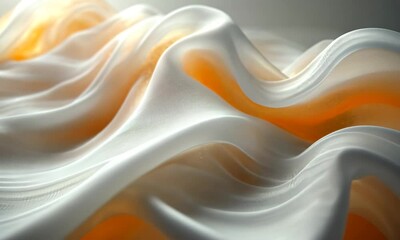 Poster - Elegant flowing silk waves with warm golden hues create a luxurious texture