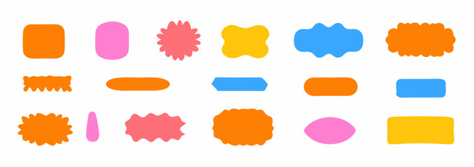 Poster - Colorful shapes and elements: An array of vibrant and diverse shapes and elements arranged in a visually appealing pattern, perfect for adding flair to any design project. 