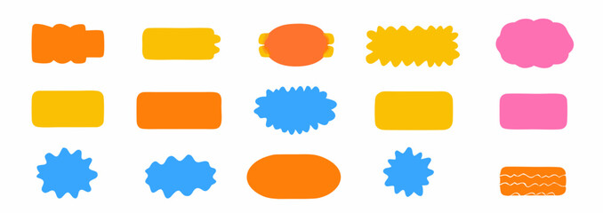 Poster - Color Palette Collection: A vibrant collection of diverse, colorful blank shapes and geometric forms for design and visual projects.
