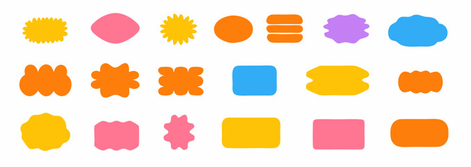 Poster - Colorful Shape Collection: A vibrant assortment of various shape elements, ready to enhance any design project, offering versatility and visual appeal.