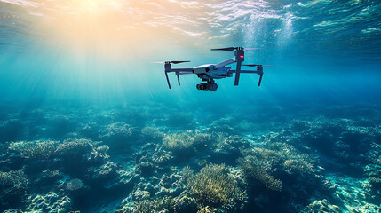 Poster - an ai powered drone mapping underwater ecosystems for research, oceanic environment with real-time d