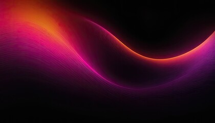Poster - Pink neon wave line with light glow effect
1