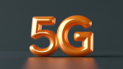 Poster - Golden 5G Network Icon: A Symbol of Modern Connectivity and Future Technology