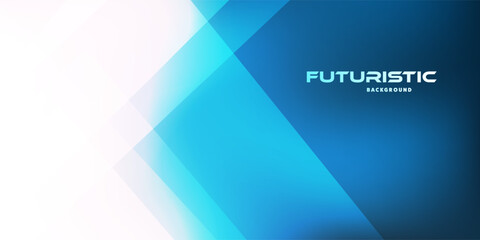 Poster - A futuristic background with abstract geometric shapes in blue and white. Clean lines and a dynamic layout create a sleek, modern design, perfect for digital projects, presentations and branding.