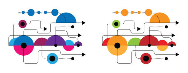 Poster - Abstract Technology and Electricity Connections Line Art Element Colorful. Graphic design elements and resources vector art