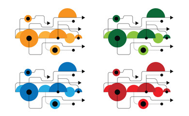 Poster - Abstract Technology and Electricity Connections Line Art Element. Graphic design elements and resources vector art