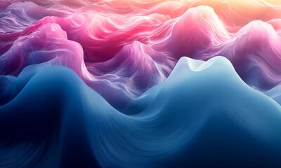 Poster - Abstract undulating surface with vibrant color gradients perfect for backgrounds, and visual elements