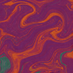 Poster - Fluid Symphony: Abstract art of swirling patterns of vibrant colors, where shades of orange and purple blend, evoking a sense of movement and emotion.