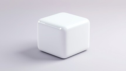 Poster - Pristine white cube object showcasing a sleek and minimalist design ideal for modern technology applications