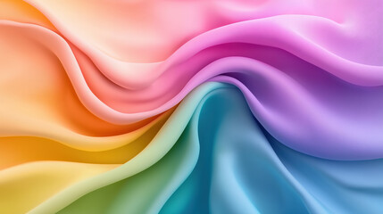 Poster - Colorful fabric waves create a soothing visual experience