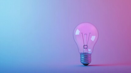 Poster - Light bulb set against a blue and pink background with an abstract glow creating a stunning visual experience of light