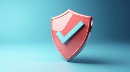Aufkleber - Red shield displaying blue check mark on blue background