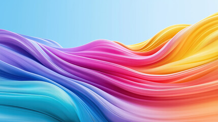 Poster - Vibrant abstract wave patterns creating a colorful gradient effect