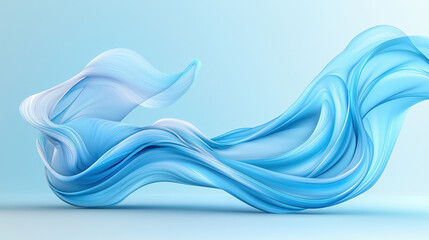 Fototapete - Flowing blue fabric creates a serene and soft atmosphere