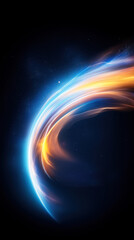 Poster - Colorful lights swirl in a dark cosmic background