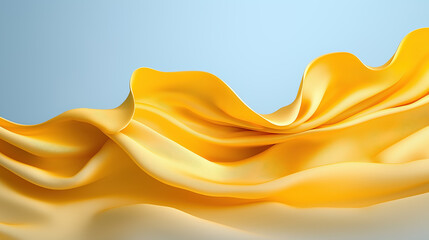 Poster - Fabric drapes elegantly against a soft blue backdrop in warm light