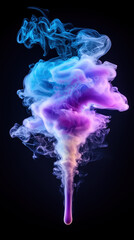 Poster - Colorful vapor swirl in dark background creates mesmerizing effect
