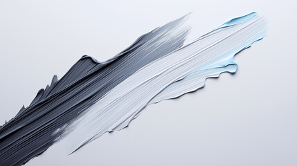 Poster - Creative brush strokes in cool tones on white canvas