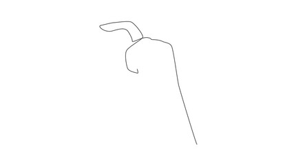 Aufkleber - Self drawing animation of continuous one line drawing hand is holding a flash drive. Small things with many benefits. Modern technology. Storage media. National Flash Drive Day. Full length animated
