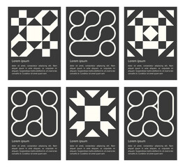 Wall Mural - poster with black liquid connected circle dots and mosaic. metaballs pattern on white. abstract geom