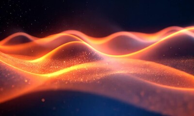 Poster - Abstract fire waves with glowing particles for background visuals and motion graphics