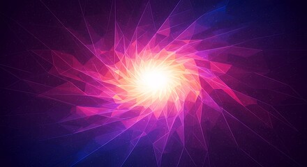 Aufkleber - Abstract geometric spiral design with vibrant colors and radiating light emerging from the center, creating a dynamic and visually captivating composition