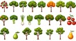 © Fajar - Cartoon Fruit and Vegetable Trees in a Farm Orchard Illustration