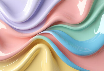 Poster - Colorful Swirls: An abstract composition of flowing, colorful paint swirls creates a vibrant and dynamic background.