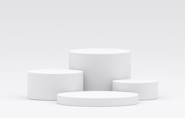 Wall Mural - white product display podium in studio room, for display presentation