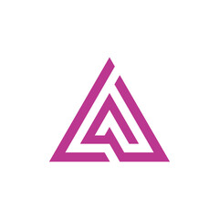 Abstract Triangle Letter A Logo design vector template isolated on white background