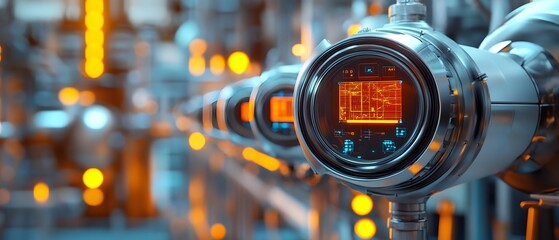 Poster - A close-up view of advanced industrial equipment showcasing digital meters