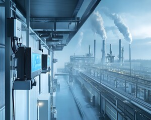 Poster - A modern industrial facility showcasing advanced technology and infrastructure