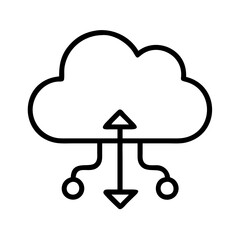 Poster - Cloud computing data transfer icon for network storage and backup solution symbol vector graphic design