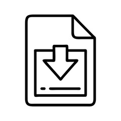 Poster - Download file icon vector graphic illustration representing data transfer and document retrieval process online