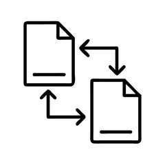 Poster - File transfer data exchange document sharing sync process information icon vector illustration design