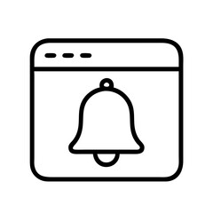 Poster - Notification bell icon alert reminder in web browser window for ui ux design element vector 