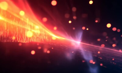 Poster - Dynamic abstract background with glowing particle and energy waves motion design