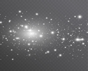Wall Mural - bright glowing sparkles on a transparent background, resembling a starry or glittering effect.