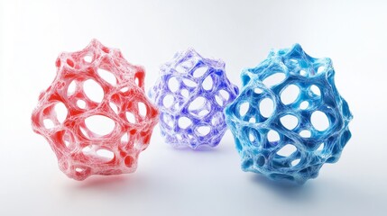 Poster - Intricate molecular structures scientific research lab 3d rendered models clean environment close-up perspective innovation