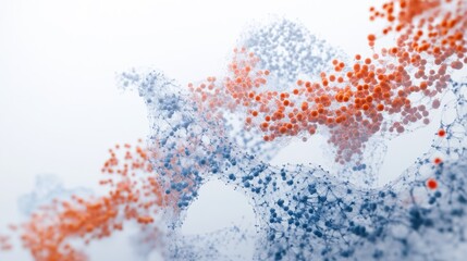 Poster - Dynamic molecular structure visualization digital art space abstract graphics modern aesthetic close-up view science concept
