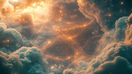 Poster - Celestial phenomenon unveiled night sky digital art cosmic environment artistic perspective universe concept