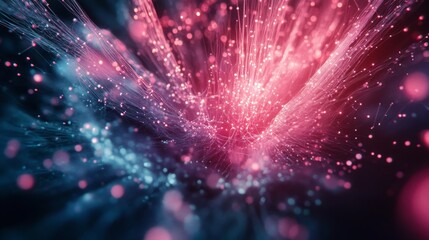Poster - Dynamic energy burst abstract digital art vibrant colors cosmic environment close-up view visual concept