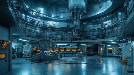 Poster - Exploring futuristic industrial control room technology high-tech facility digital imagery modern design aerial view innovation