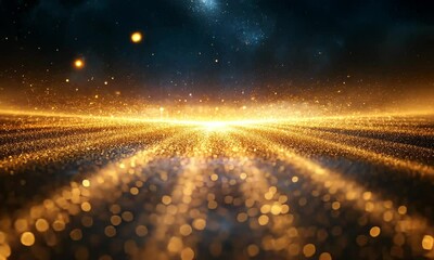 Poster - Abstract golden glitter sparkles and bokeh, a luxurious and glamorous backdrop