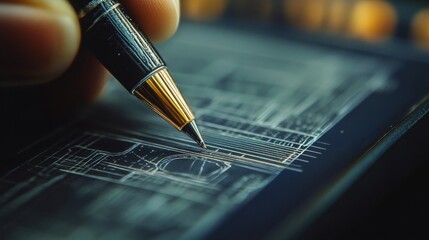 Poster - Creative design process studio digital illustration modern environment close-up view concept development