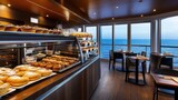 Ocean-view cafe pastries breakfast buffet cruise ship