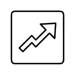 Poster - Growth arrow icon vector for business success and financial chart up trending upward direction on white background