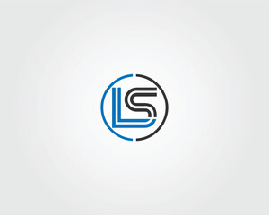 Poster - Letter LS initial logo design minimal elegant vector template