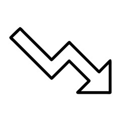 Poster - Downward arrow icon vector illustration representing decrease decline and negative trend in business graph 